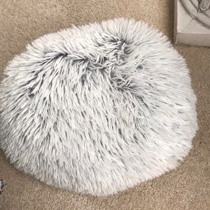 Fluffy grey pillow
